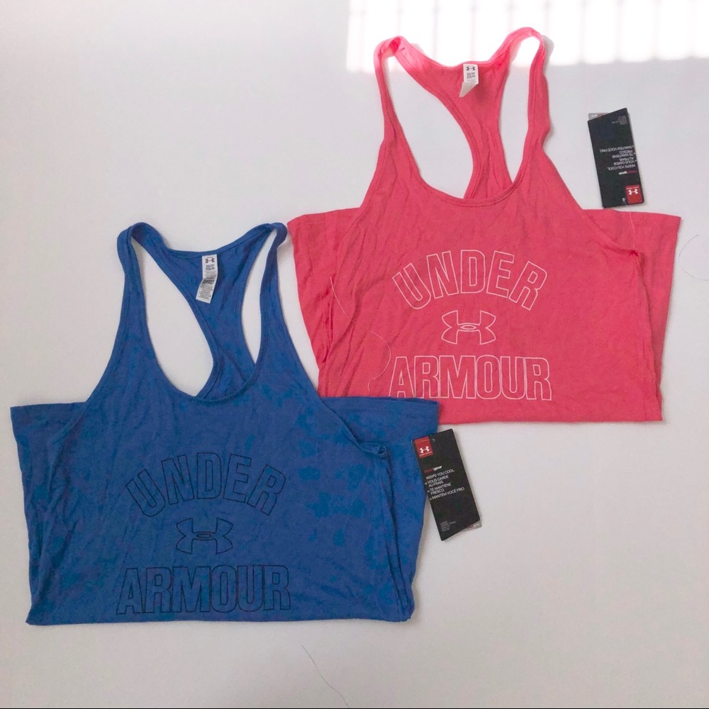 Bundle (2) Under Armour Heat Gear workout tanks